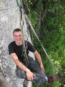 bryson hanging in tree