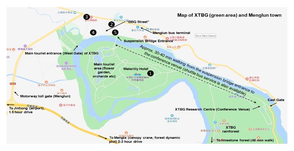 Map of XTBG