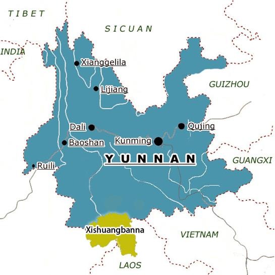 Map of Yunnan