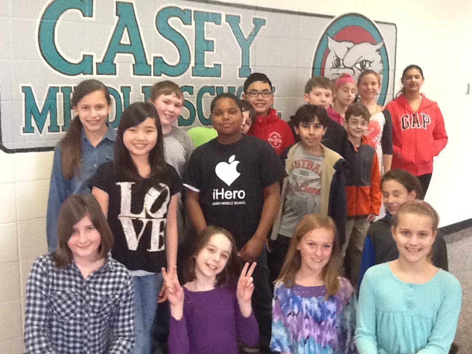 casey middle school in ny state students in hallway