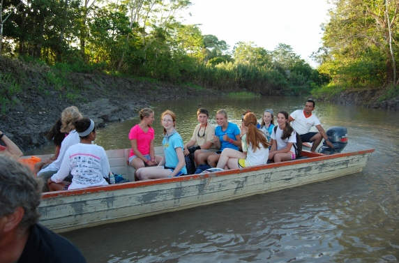 Jon boats taking us up river to our first night in the jungle Jon boats taking us up river to our first night in the jungle
